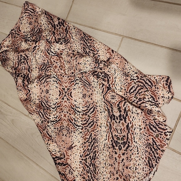 ALL SAINTS Women's RayaArietta Animal Print Ruffled Skirt Brown - Picture 6 of 7